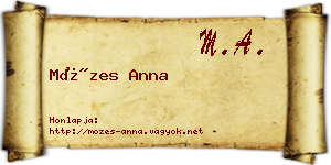Mózes Anna névjegykártya