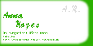 anna mozes business card